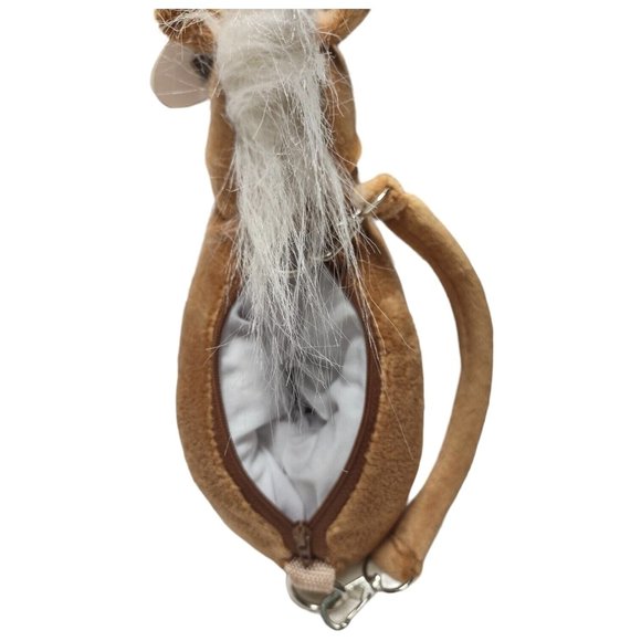 2004 Wishpets "Major" Horse Soft Plush Purse Bag w/Zipper Brown White Stuffed - Picture 2 of 11
